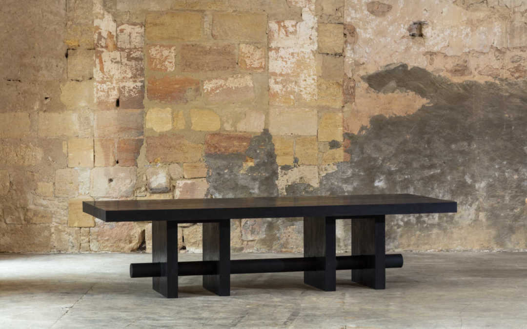 DINING TABLE CONFERENCE SOLID BLACKENED MERBAU WOOD