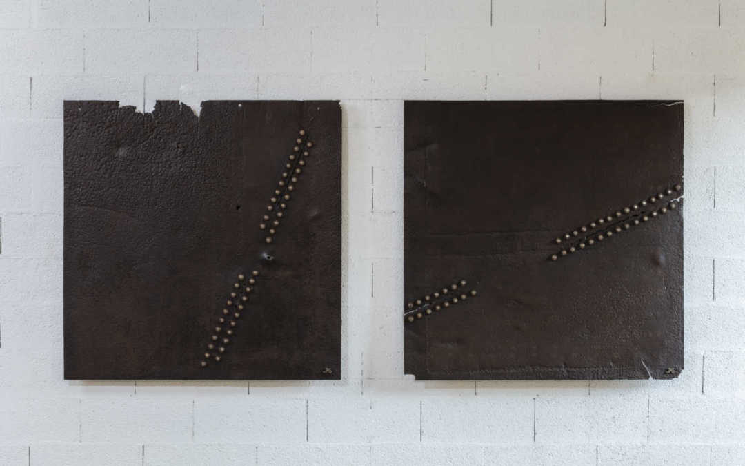 EMBROIDERED METAL SHEET DIPTYCH